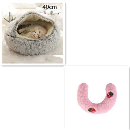 Cozy pet bed with plush and warm fabric for cats and dogs