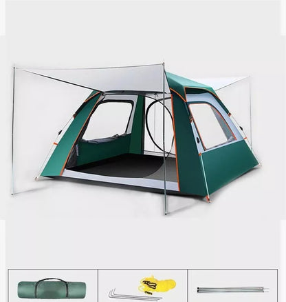 Foldable automatic thickening sunscreen camping tent with fiberglass poles for outdoor adventures