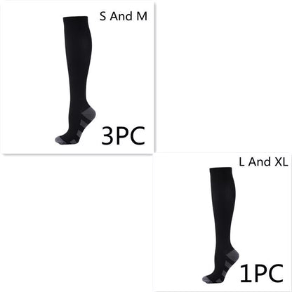 Athletic compression socks with three-bar design for men and women