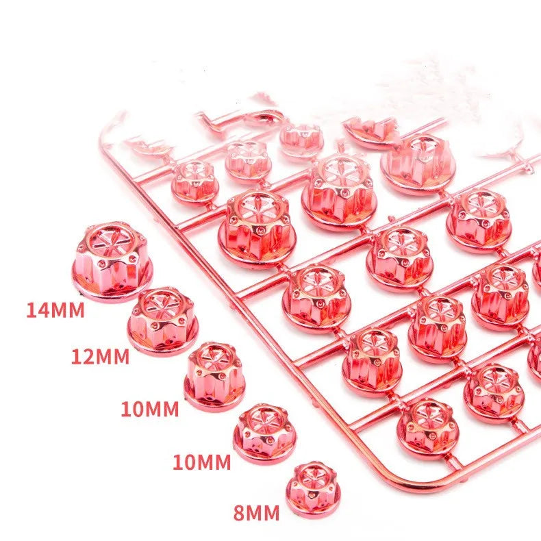 Set of 30 coloured ABS plastic screw caps for motorcycle engine bolt head customisation.