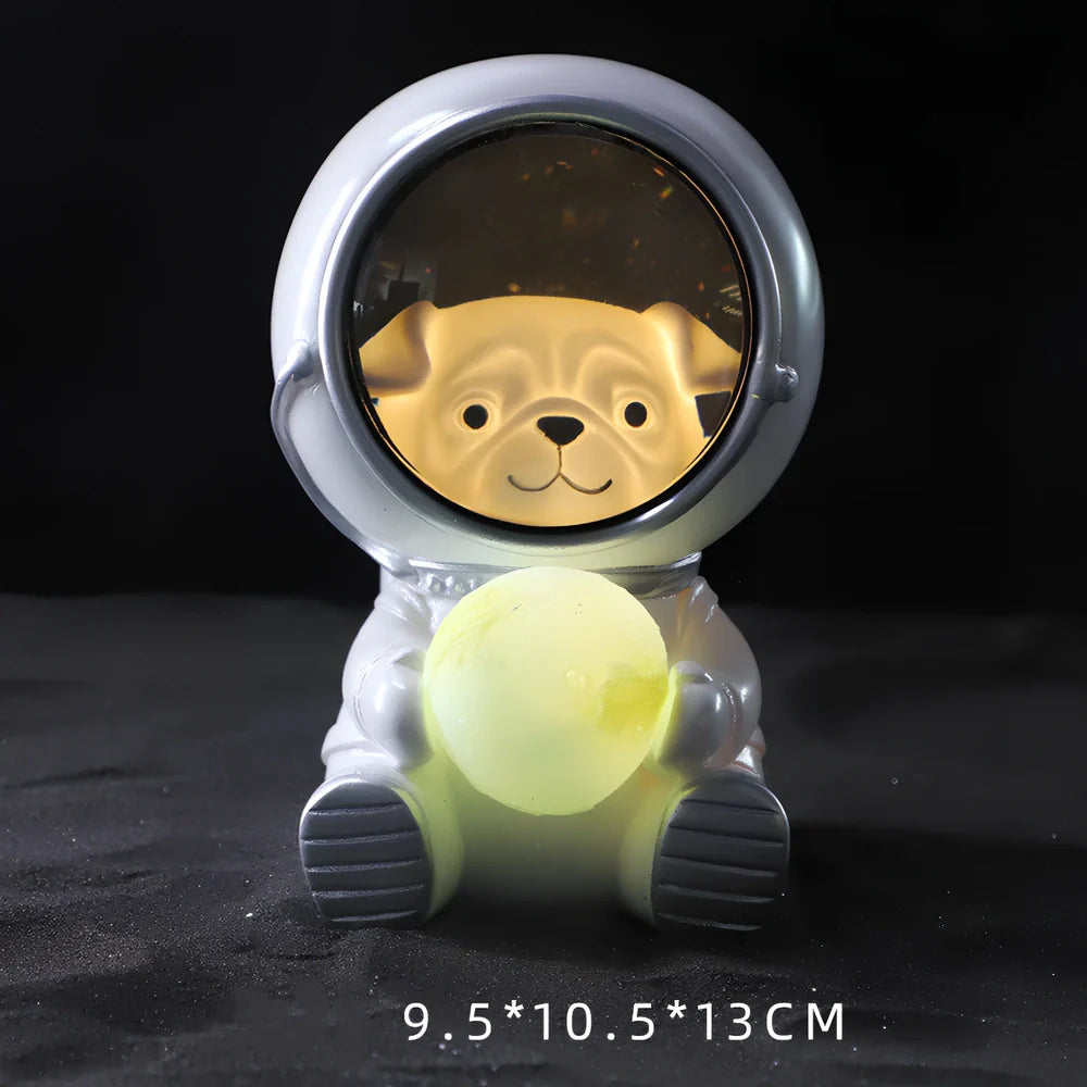Starry sky animal atmosphere night light with resin construction measuring 9.5x10.5x13cm