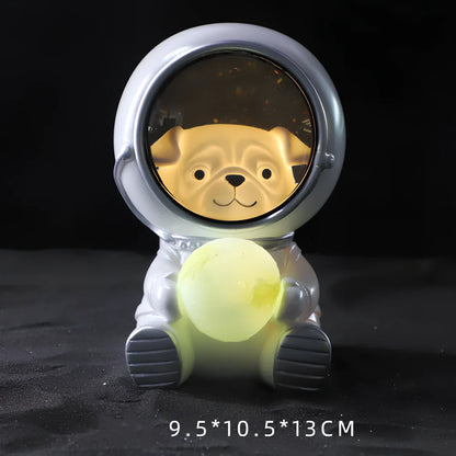 Starry sky animal atmosphere night light with resin construction measuring 9.5x10.5x13cm