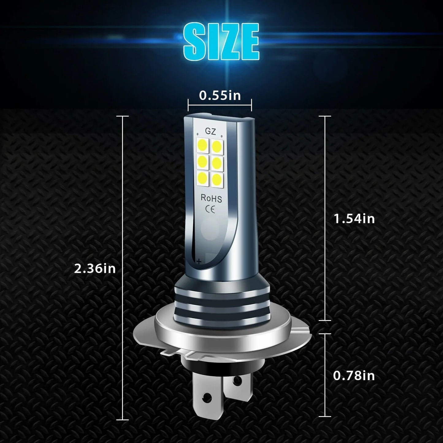 12 SMD LED car fog light bulb with aluminium housing for H7 9005 9006 H11 replacement