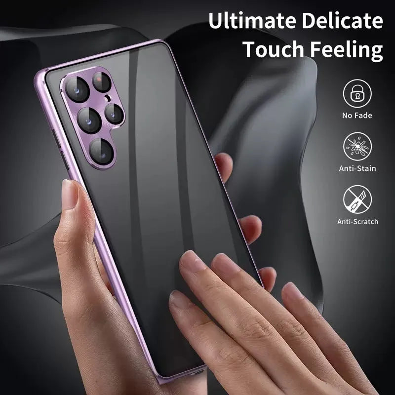 S24Ultra magnetic mirror phone case in multiple colours with peep-proof design and universal magnetic suction