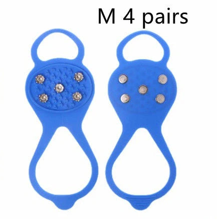 Silicone Non-Slip Shoe Grips for ice and snow safety in multiple colors