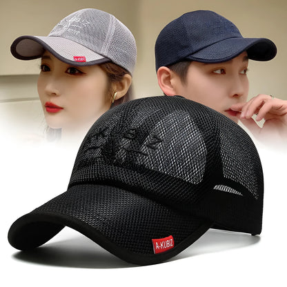 Adjustable mesh baseball cap in army green with dome crown and cotton fabric
