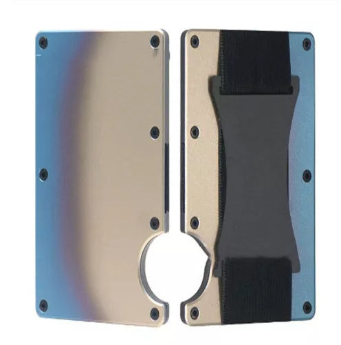 Metal carbon fiber wallet with RFID blocking technology in various colors