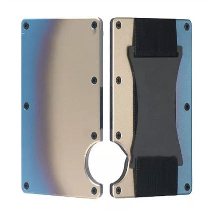 Metal carbon fiber wallet with RFID blocking technology in various colors