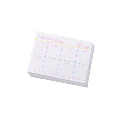 Cartoon character sticky notes in six themes with three size options on writable paper