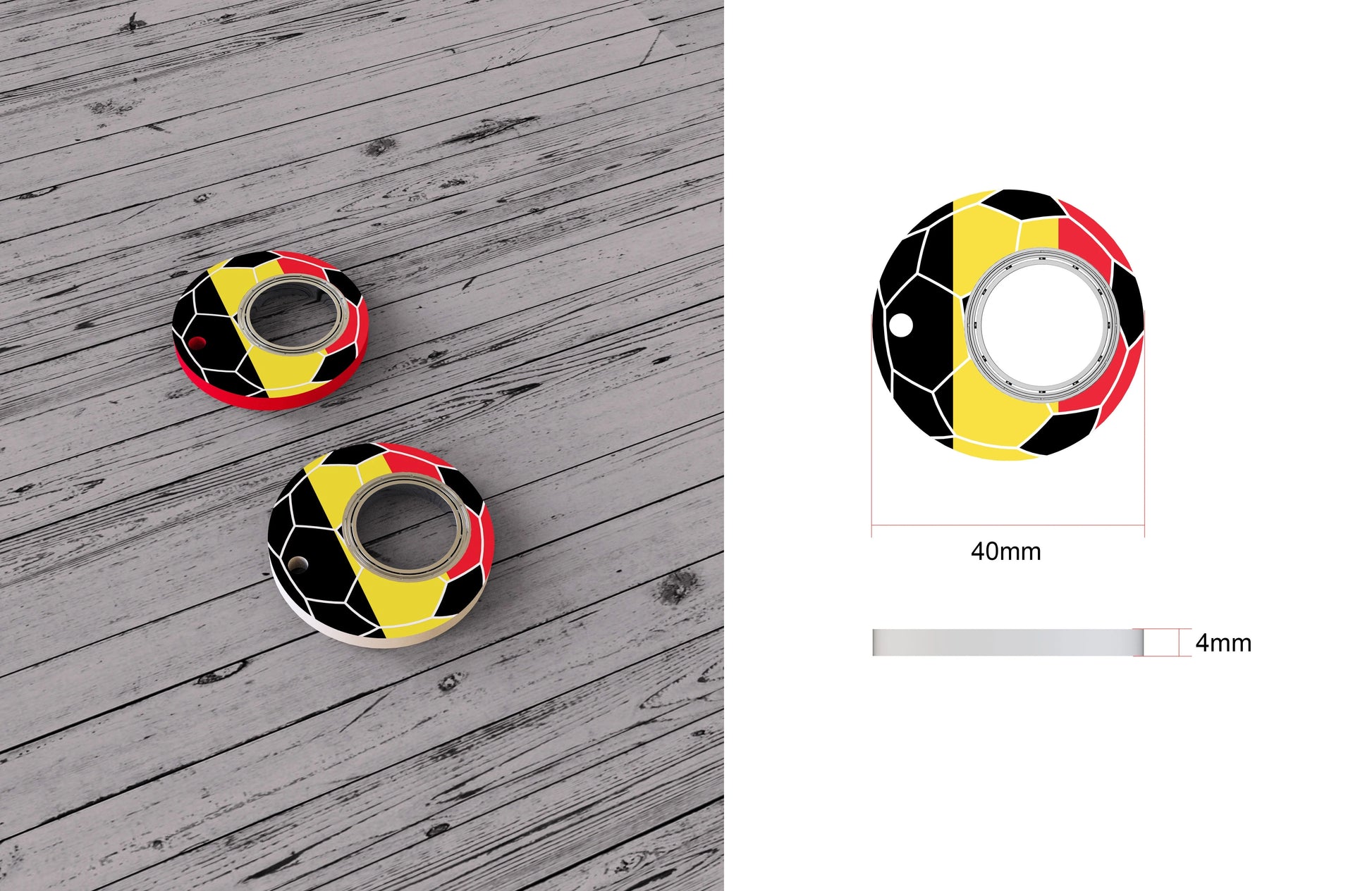 Football World Cup Fidget Spinner Keychain with Bottle Opener - Stress Relief Tool