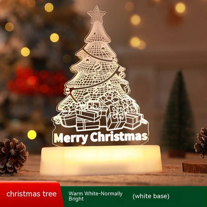 Cozy 3D acrylic LED Christmas lamp with festive holiday designs for warm, inviting décor