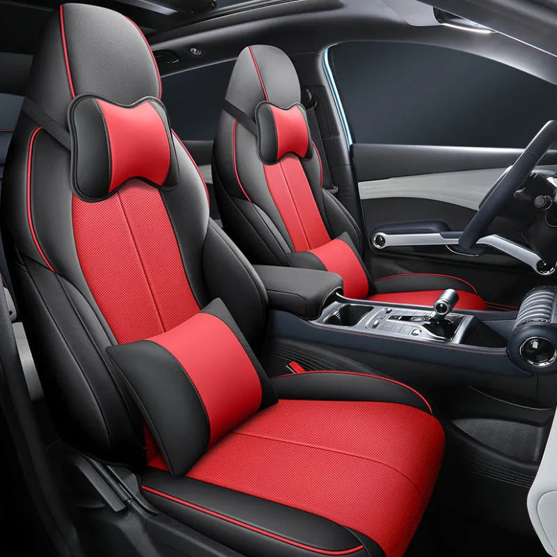 Yuan PLUS car seat cushion cover in grey, showing tailored fit on vehicle seat.