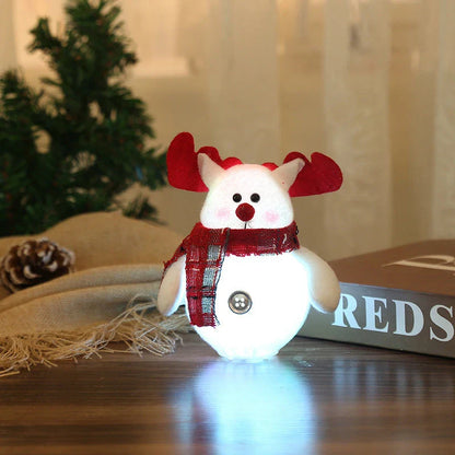 LED Christmas decorations with Santa Claus, snowman, and reindeer designs
