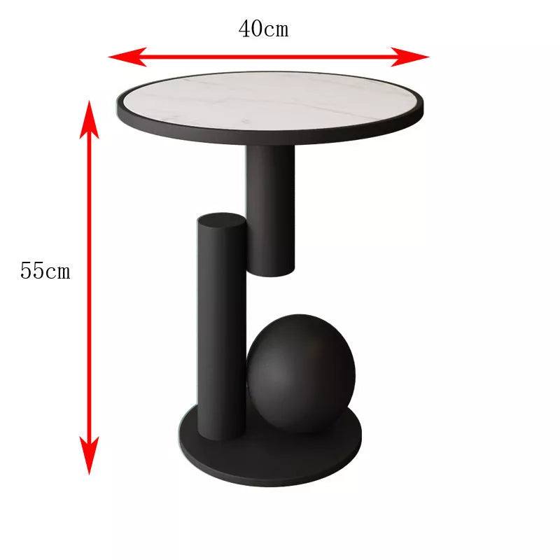Simple iron bedside table in black, gold, green, or pink with 55cm height and 40cm desktop diameter
