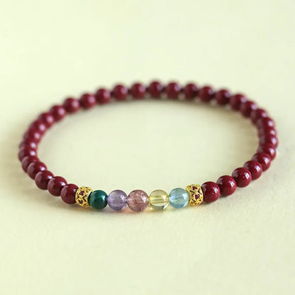 Handmade purple gold sand crystal bead bracelet on an adjustable string, shown in couple style.