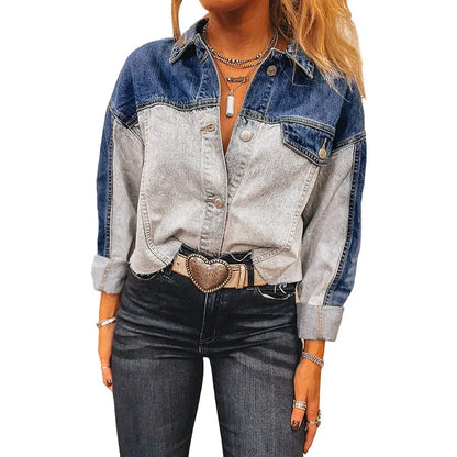 Women's loose fit denim coat with single row multi-buckle front closure in colour LC7821465-P704
