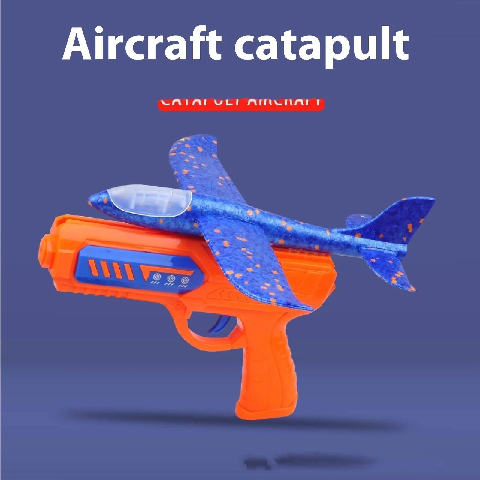 Blue foam ejection model toy with UFO flying disc and flash function for children