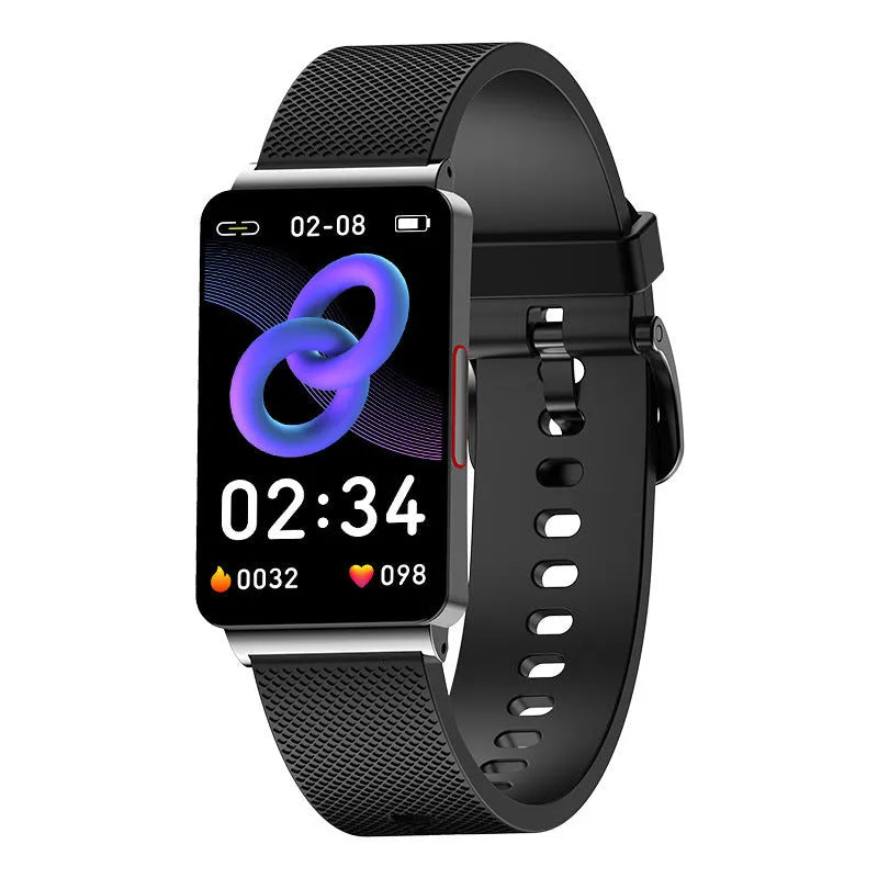Blood Glucose EP08 Smart Bracelet in black with touch-type interface and TPU strap