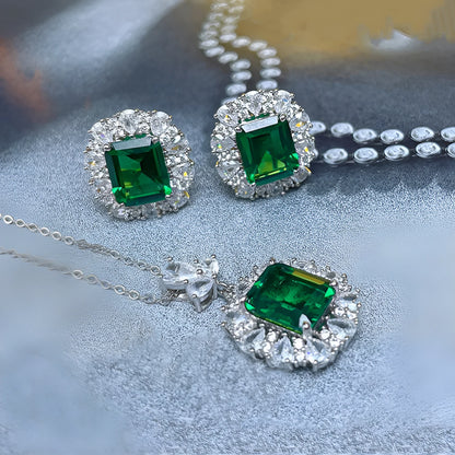 French royal style copper jewellery set with botanical floral pattern showing earrings, necklace, and ring