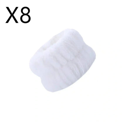 Coral velvet wrist washband with elastic band for facial cleansing, grey colour option shown