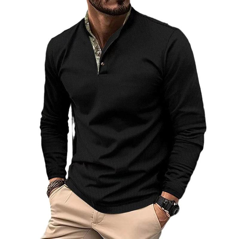 Hhomeenjoy Premium Long-Sleeve Polo Shirt - Sophisticated Style for the Modern Man