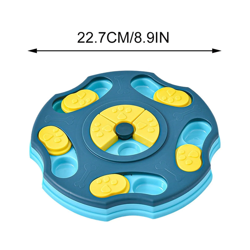 Pet dog bowl food searching puzzle toy with interactive games for aggressive chewers, multifunctional slow feeder design in blue or pink for small, medium and large dogs