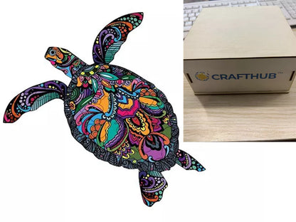 Animal Puzzle Craft Hub A3 Size Wooden Box for puzzle storage and organization