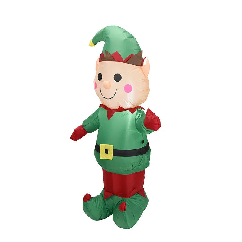 Festive 6-foot Inflatable Christmas Bear with LED Lights, a whimsical holiday decoration for indoor or outdoor use