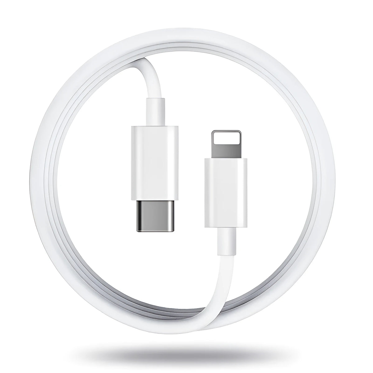 3 metre grey Apple Lightning charging cable with USB connector for fast charging