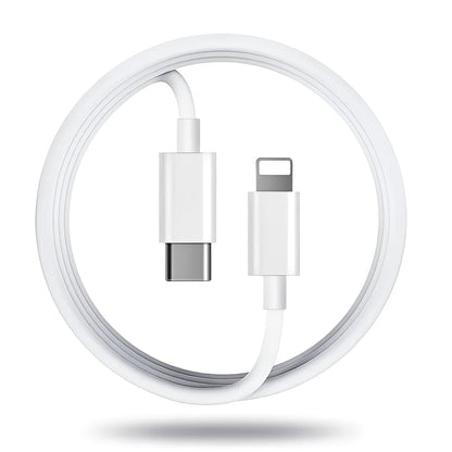 3 metre grey Apple Lightning charging cable with USB connector for fast charging