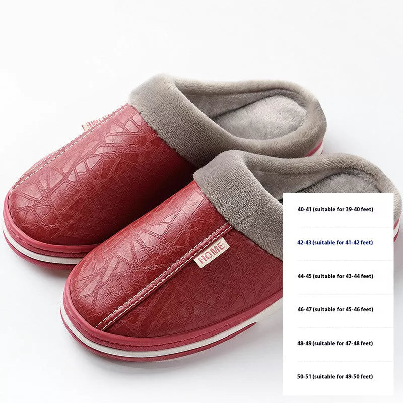 PU waterproof cotton slippers in various colors for men and women