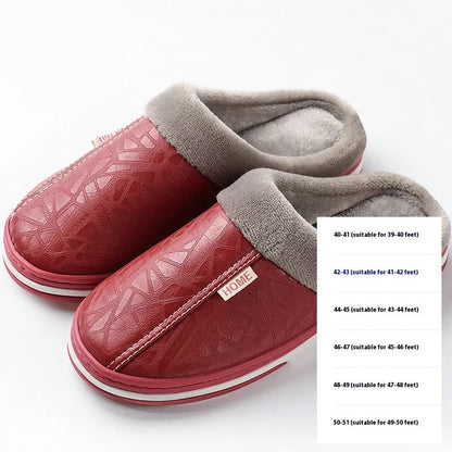 PU waterproof cotton slippers in various colors for men and women
