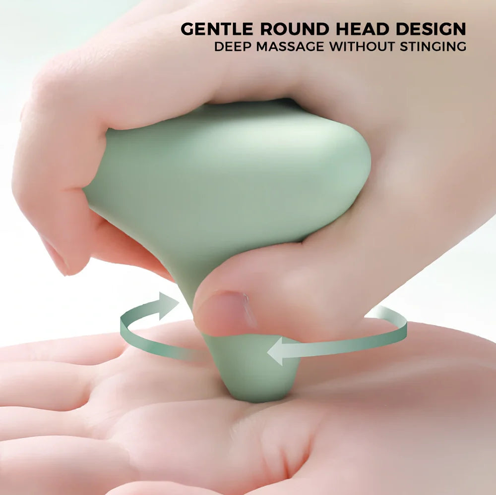 Grey silicone triangular massage cone with four corners for back, neck, scapula and psoas muscle release