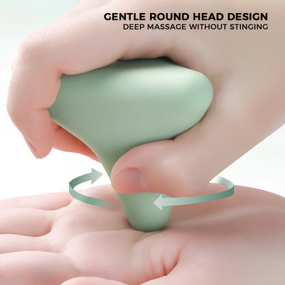 Grey silicone triangular massage cone with four corners for back, neck, scapula and psoas muscle release