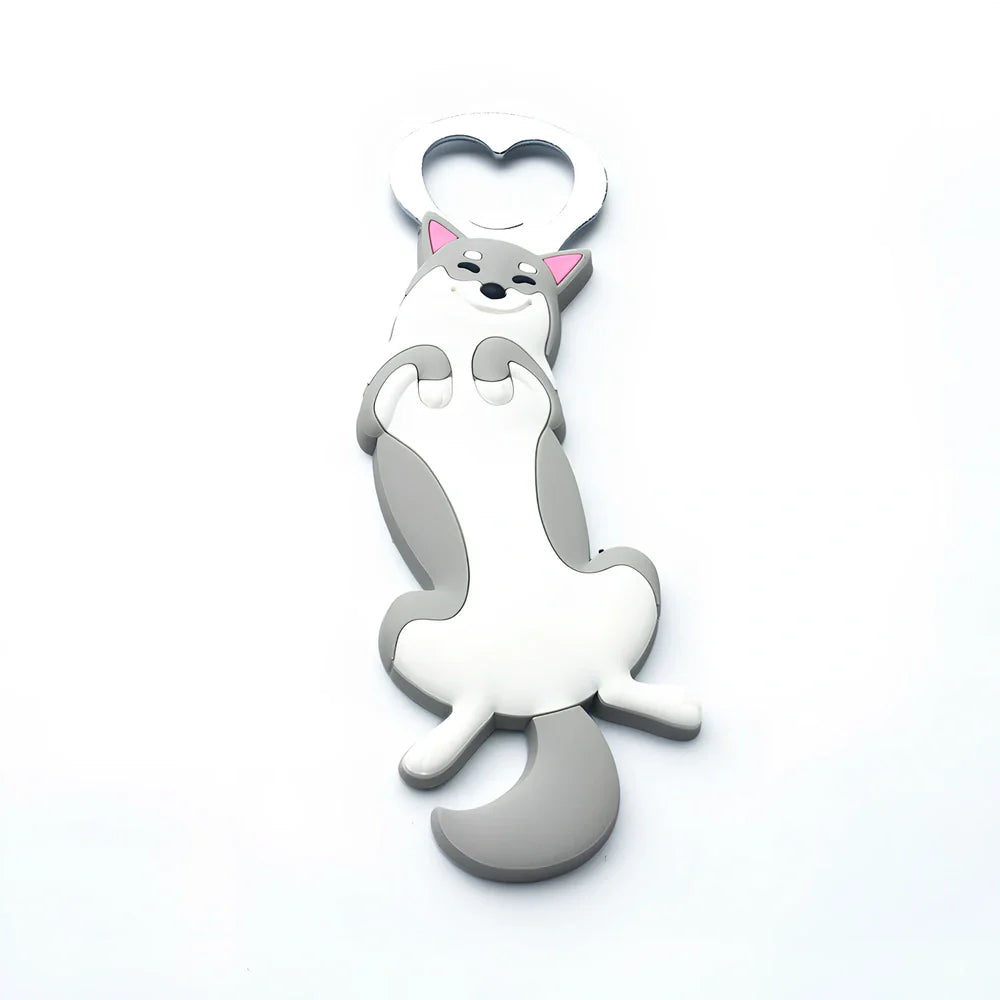 Animal-shaped bottle opener with alloy construction measuring 135mm long by 50mm wide