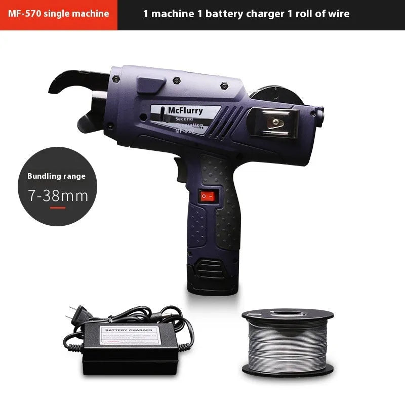 Electric steel bar tying machine with battery, charger and toolbox for construction reinforcement