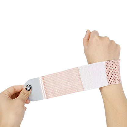High elastic breathability athletic wristguard in black, grey, or pink colour for sports wrist support.