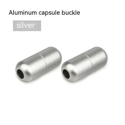 6mm metal capsule shoelace buckle pair in 15 colours including black, white, pink, red, gold, and copper finishes