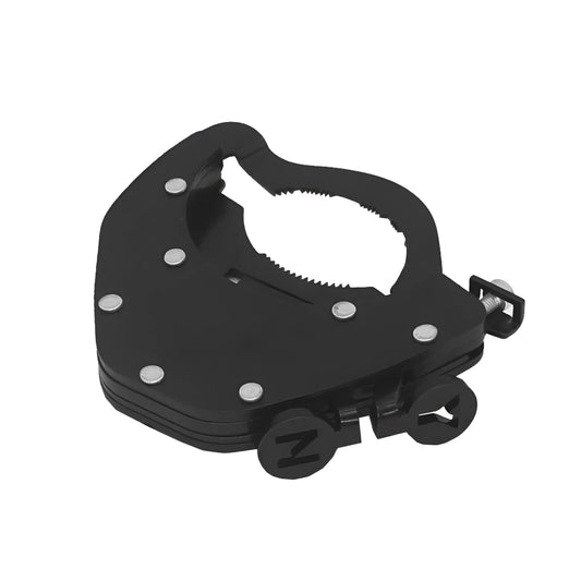 Stainless steel motorcycle throttle lock device for universal handlebar mounting