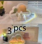 DIY Tulip Night Lamp with LED lights and decorative mirror in pink, purple, and blue