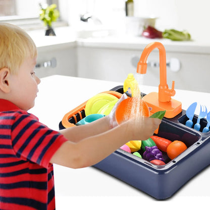 Delightful children's kitchen playset with realistic dishwashing features, including a sink, water pump, and various play accessories.