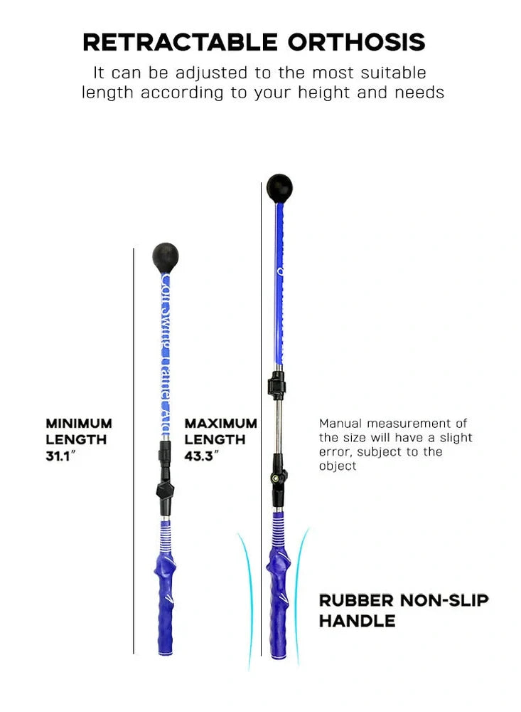 Blue golf swing training aid with shoulder cushion and adjustable angle mechanism for posture correction