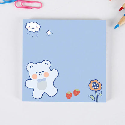 Bear sticky notes 8 x 8cm, 50-sheet cartoon memo pad with eight cover styles