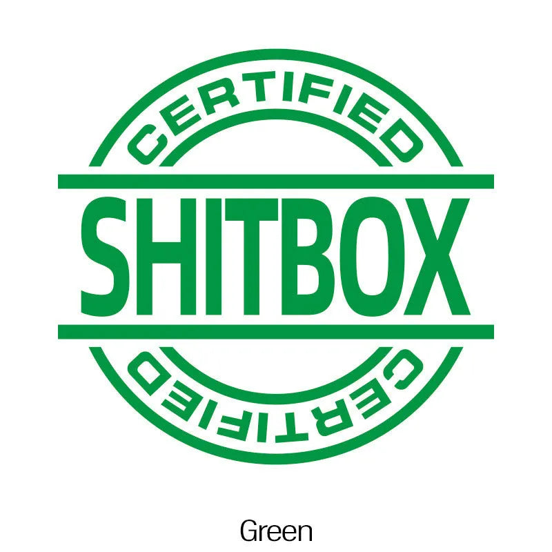13x12cm vinyl car sticker in assorted colours including black, white, silver, gold, red, blue, green, yellow, glitter, and multicolour options