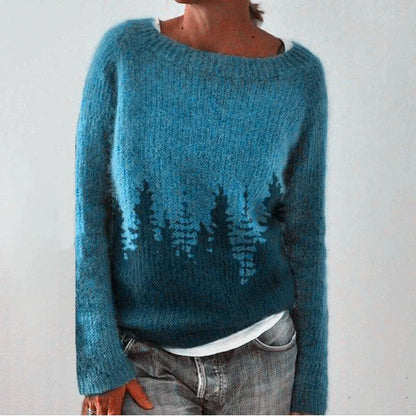 Stylish multicolor knit pullover sweater for women with relaxed fit and variety of vibrant color options