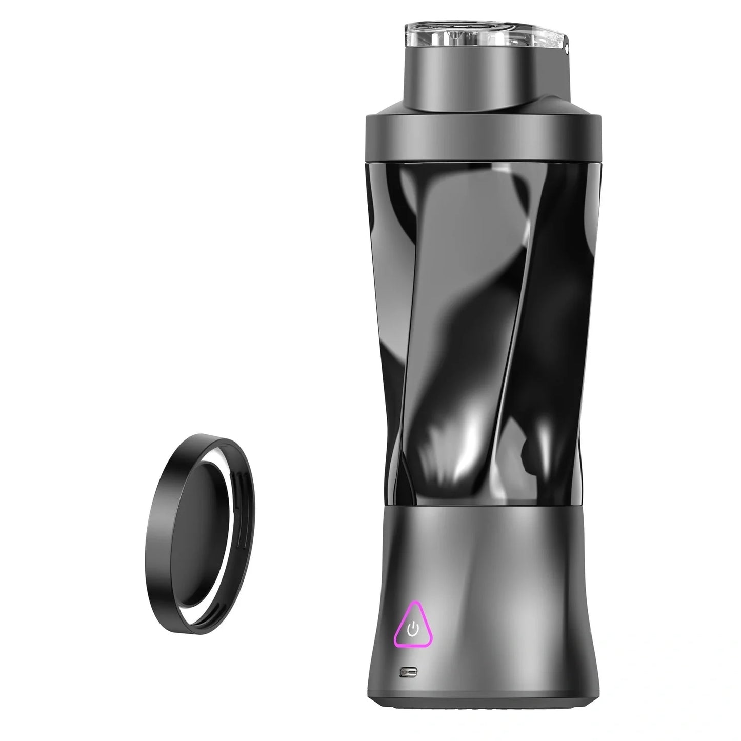 Black portable electric juicer cup with stainless steel 601-800ml liner and 201-500W motor for blending