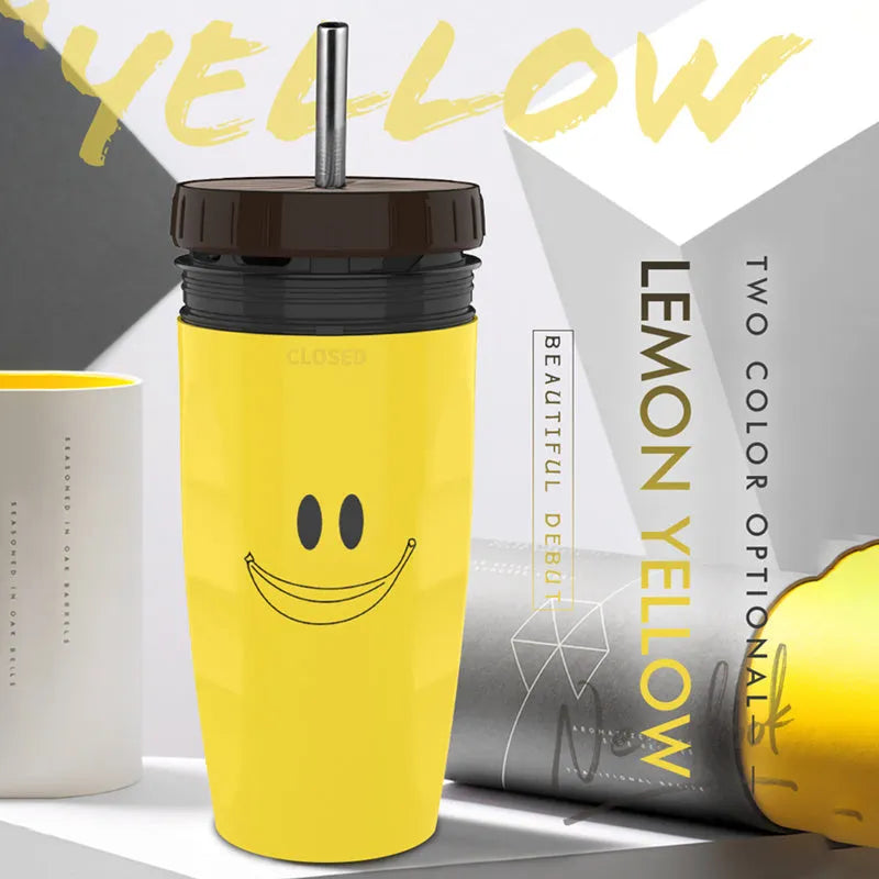 300ml insulated travel cup with cartoon design and twist-top silicone seal