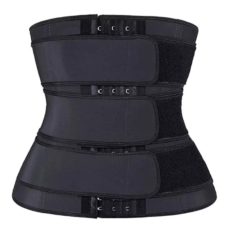 Adjustable postpartum belly band in black for waist support and shaping