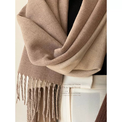 Double-sided Artificial Australian Wool Scarf Shawl in various colors for winter warmth