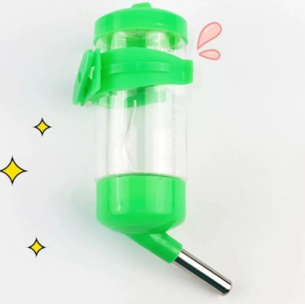 Green ball kettle water feeder with leak-proof design for small pets, showing ball drinking mechanism